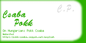 csaba pokk business card